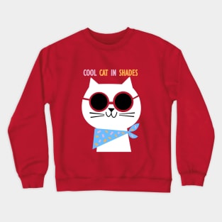 Cool Cat in Shades Crewneck Sweatshirt